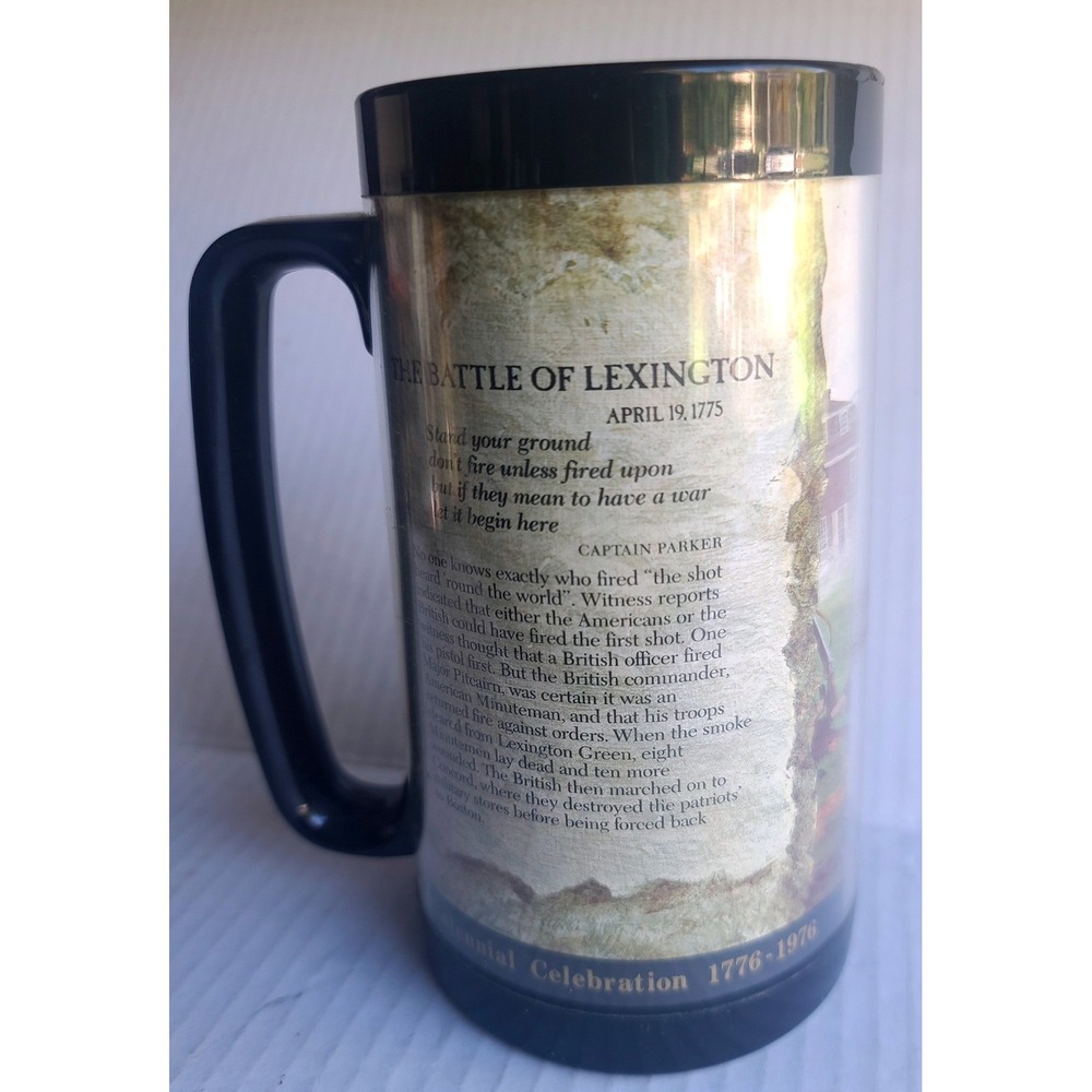 Vintage Kendall Motor Oil Bicentennial BATTLE OF LEXINGTON Thermo-Serv Mug 1976